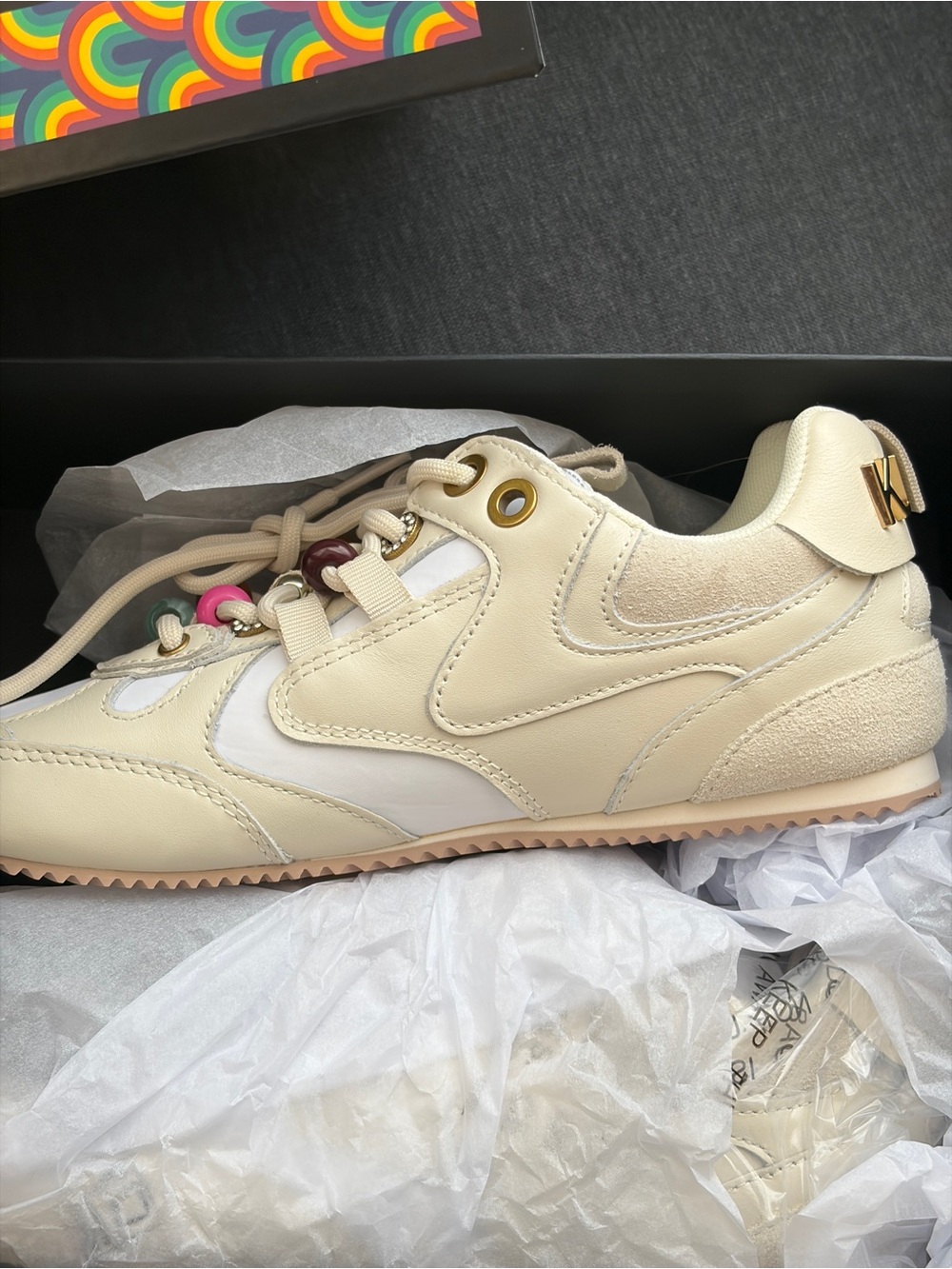 New in Box KURT BEAD SLIM RUNNER SNEAKER KURT GEIGER LONDON size 7.5 reg $258 - Picture 8 of 11